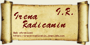 Irena Radičanin vizit kartica